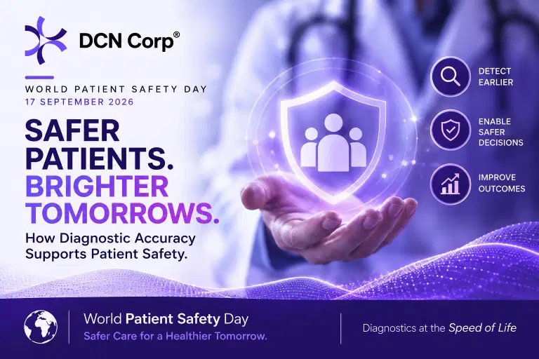 World Patient Safety Day - Visual illustrating how diagnostic accuracy, earlier detection & reliable diagnostic data/information supports patient safety.
